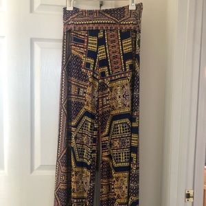 Geometrical roll waist thin palazzo pant